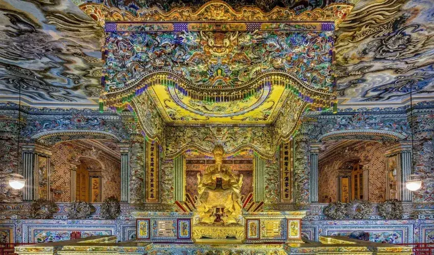 Khai Dinh Mausoleum is known as the most luxurious mausoleum of the Nguyen Dynasty