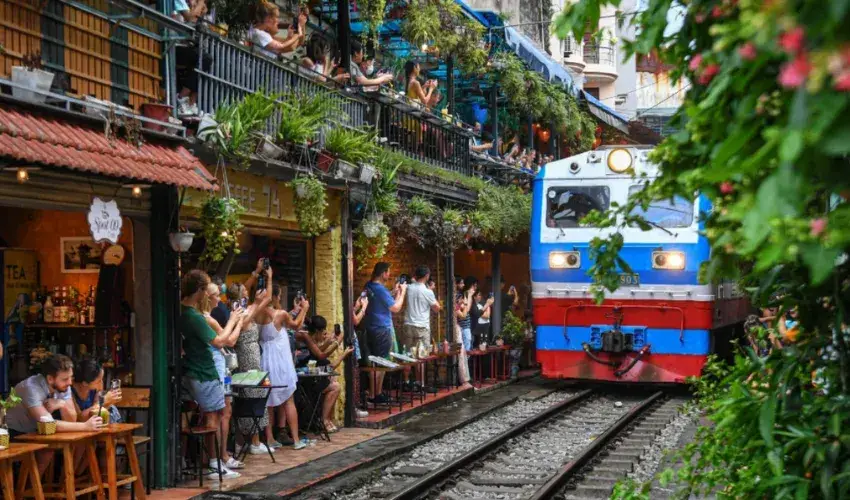 A railway street in the heart of Hanoi