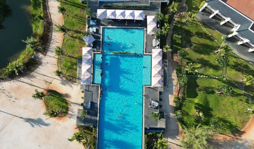 Luxury resort pool in Ho Tram on a premium Vietnam tour route