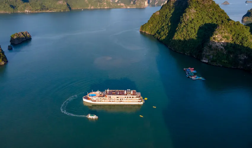 Romantic cruise through Ha Long Bay on a Vietnam honeymoon tour