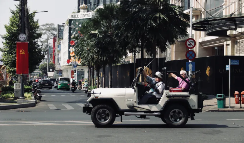 Travelers using private transport for a flexible day trip in Vietnam